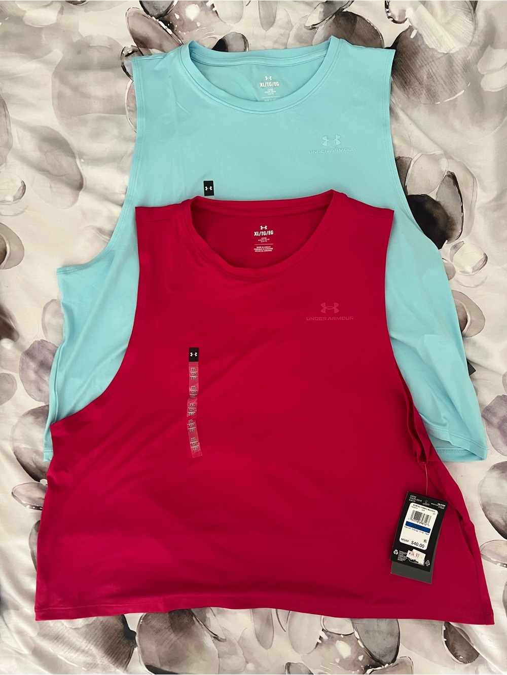 NWT- 2 - Under Armour Women’s Performance Tank Top -  - Red & Light Blue